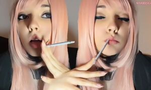 Super-cute Egirl Smoking slender ciggy (ask me for total vid)