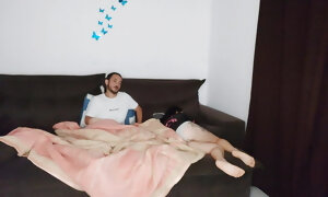 Warm step-mother shares bed with son while hubby is traveling