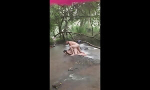 Risky intercourse at the waterfall in the middle of a STORM O.O